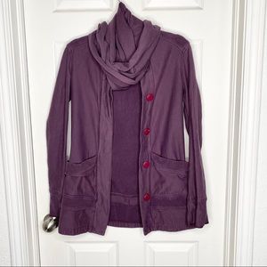 Beyond Yoga Purple Jacket with Red Buttons